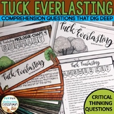 Tuck Everlasting Novel Study  | Critical Thinking Question