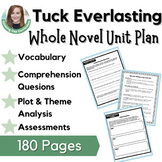 Tuck Everlasting Novel Study Activities Assessment & Compr