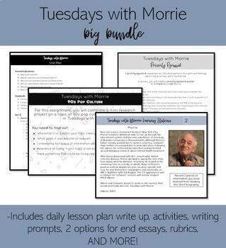 Preview of Tuesdays with Morrie BIG BUNDLE Unit Plan