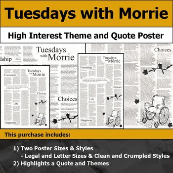 Tuesdays with Morrie - Visual Theme and Quote Poster for Bulletin Boards