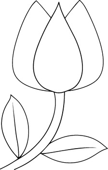 Tulip Flower Template for Art Project -Coloring Page -Outline Sheet ...