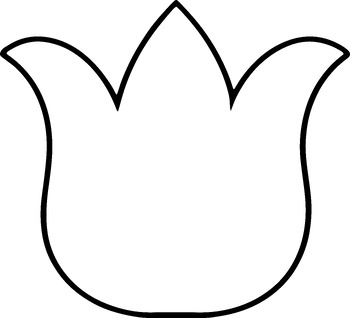 Tulip Flower Template for Art Project -Coloring Page -Outline Sheet ...