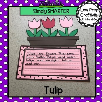 Preview of Tulip Flower Writing Cut and Paste Craftivity