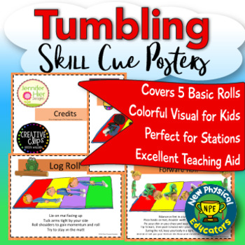 Preview of Tumbling and Gymnastics Basics Task Cards for Physical Education, Elementary