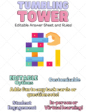 Tumbling Tower Game - Editable, Printable, Customizable