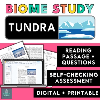 Preview of Tundra  |  Reading Passage + Question Set  |  Earth's Land Biomes  |  Science