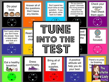 Preview of Tune Into the Test-Test Taking Skills Bulletin Board for Test Prep