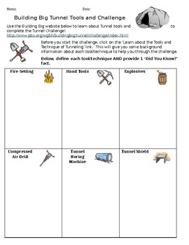 Preview of Tunnel Challenge Web Activity-Fact Finding and Problem Solving