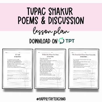 Preview of Tupac Shakur Poems & Discussions Lesson Plan