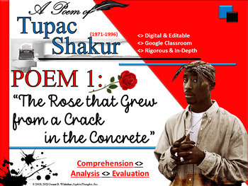 Preview of Tupac Shakur The Rose that Grew From Concrete Poem Study Resource