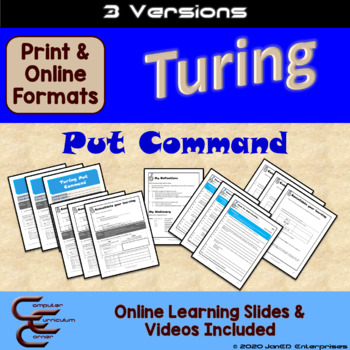 Preview of Turing Put Command 3 Version Digital Activities and Videos