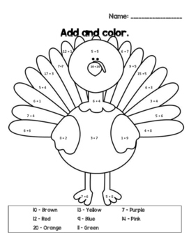 Turkey Add and Color by Edni Villar | TPT