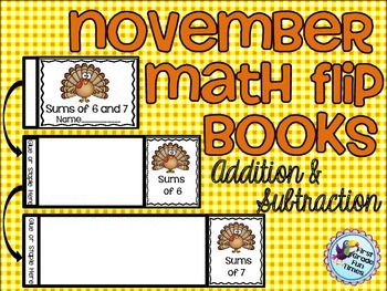 Preview of Thanksgiving Math Flip Books