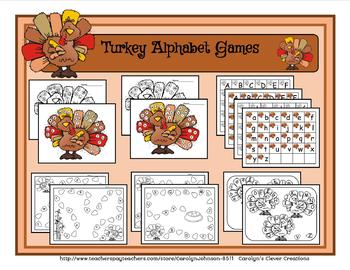 Preview of Turkey Alphabet Activities