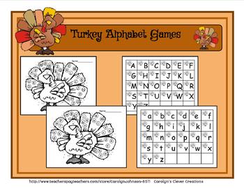 Preview of Turkey Alphabet Activities