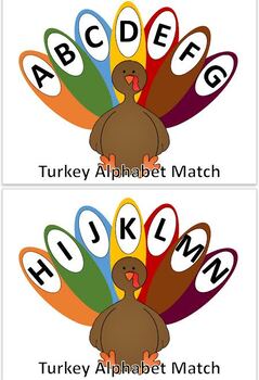 Preview of Turkey Alphabet Match