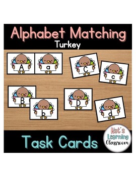 Preview of Turkey Alphabet Matching Task Cards