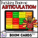 Turkey Articulation Boom Cards Games for Thanksgiving Spee