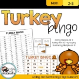 Turkey Bingo Game - Adding and Subtracting 2 Digit Numbers