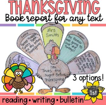 Preview of Turkey Book Report, Graphic Organizer Craftivity for ANY Thanksgiving Book
