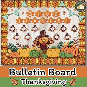 Preview of Turkey Bulletin Board, Thanksgiving Bulletin Board Kit, Thanksgiving Craft