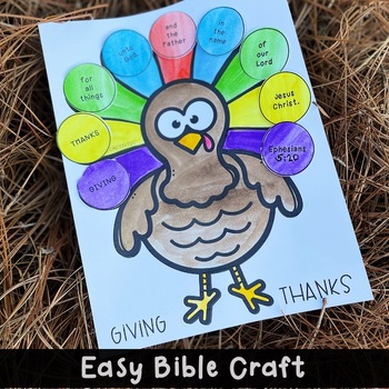 Preview of Turkey Christian Bible Craft for kids | Sunday School Thanksgiving activity