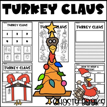 Preview of Turkey Claus Book Companion Writing Response Coloring Sequencing