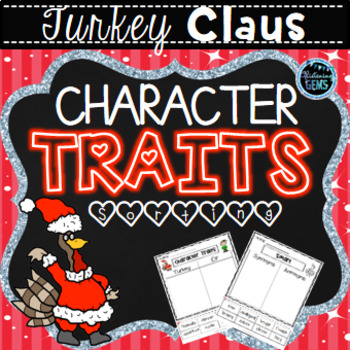 Preview of Turkey Claus Character Traits Sorting - Christmas Book Companion