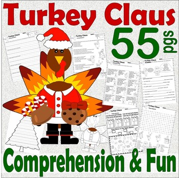 Preview of Turkey Claus Christmas Read Aloud Book Study Companion Reading Comprehension