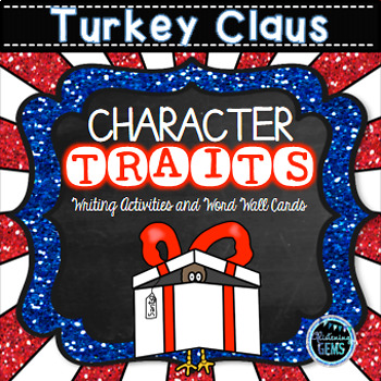Preview of Turkey Claus Writing and Word Wall Cards - Christmas Book Companion