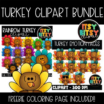 Preview of Turkey Clipart Bundle Best Sellers for Thanksgiving and Fall Activities