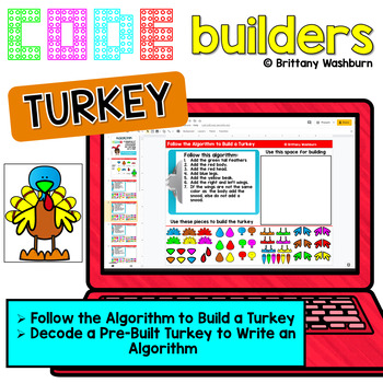 Preview of Turkey Code Builders - Computer Science Digital Activities for Thanksgiving