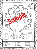 Turkey Color By Number and Story- Digital for Distance Lea