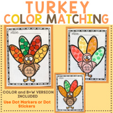 Turkey Color Matching Thanksgiving Preschool - K Activity