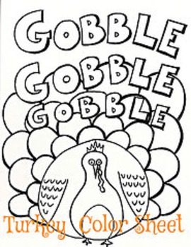 Preview of Thanksgiving Turkey Color Sheet