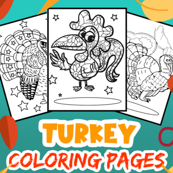 Preview of Turkey Coloring Pages Thanksgiving Activity Book,Zentangle Mandala