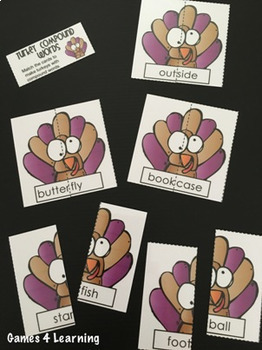 Turkeys Activity: Turkey Compound Words Game and Puzzle Cards | TpT