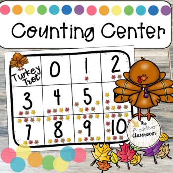 Preview of Turkey Counting | Math Center | Preschool | Kindergarten | Thanksgiving