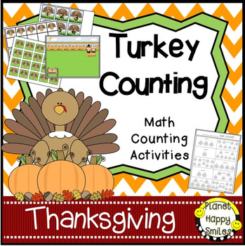 Thanksgiving: Turkey Counting Stations by Planet Happy Smiles | TPT