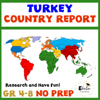Preview of Turkey Country Research Report Study Pages with Graphic Organizers