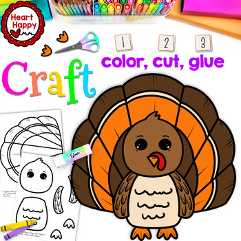 Turkey Craft | Fall | Thanksgiving | Letter T by Heart Happy - Kari Behrens