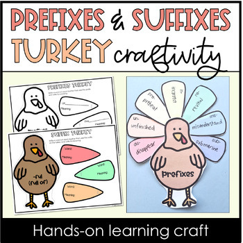 Preview of Turkey Craft Prefixes and Suffixes Fall Thanksgiving