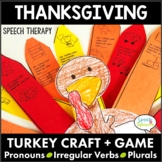 Turkey Craft Pronouns Plurals and Verbs Game Thanksgiving 