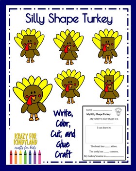 Preview of Turkey Craft, Shape Craft Activity | Thanksgiving, Fall, Farm | November