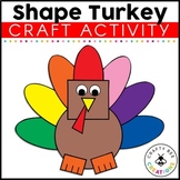 Turkey Shape Craft Template | Thanksgiving Math | 2d Turke