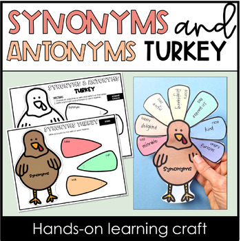 Preview of Turkey Craft Synonyms and Antonyms Fall Thanksgiving