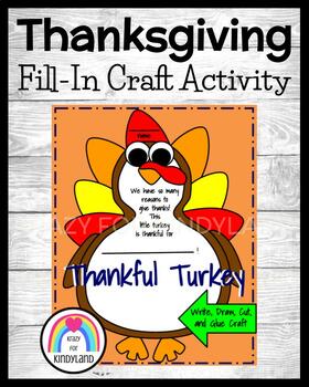 Preview of Turkey Craft | Thankful Turkey | Drawing Activity | Thanksgiving | November
