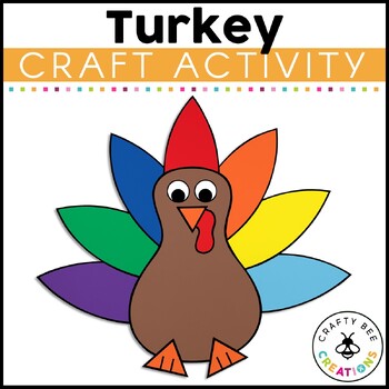 Preview of Turkey Craft | Thanksgiving Craft Activity | Template | Kindergarten First Grade