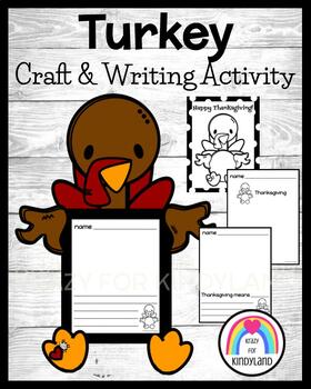 Preview of Turkey Craft for Thanksgiving: Thankful Writing Activity for Kindergarten