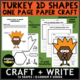 Turkey Crafts | 2d Shapes One Page Paper Crafts